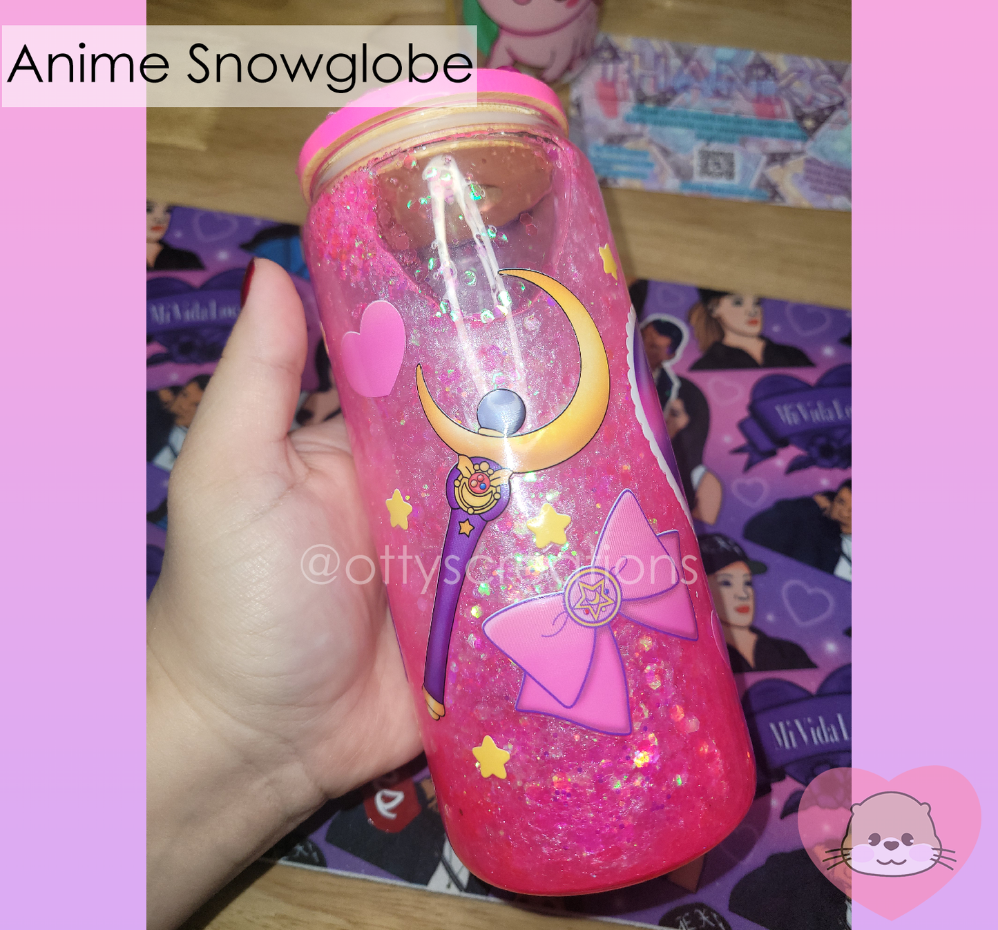 Anime Girl 20 oz Snowglobe tumbler